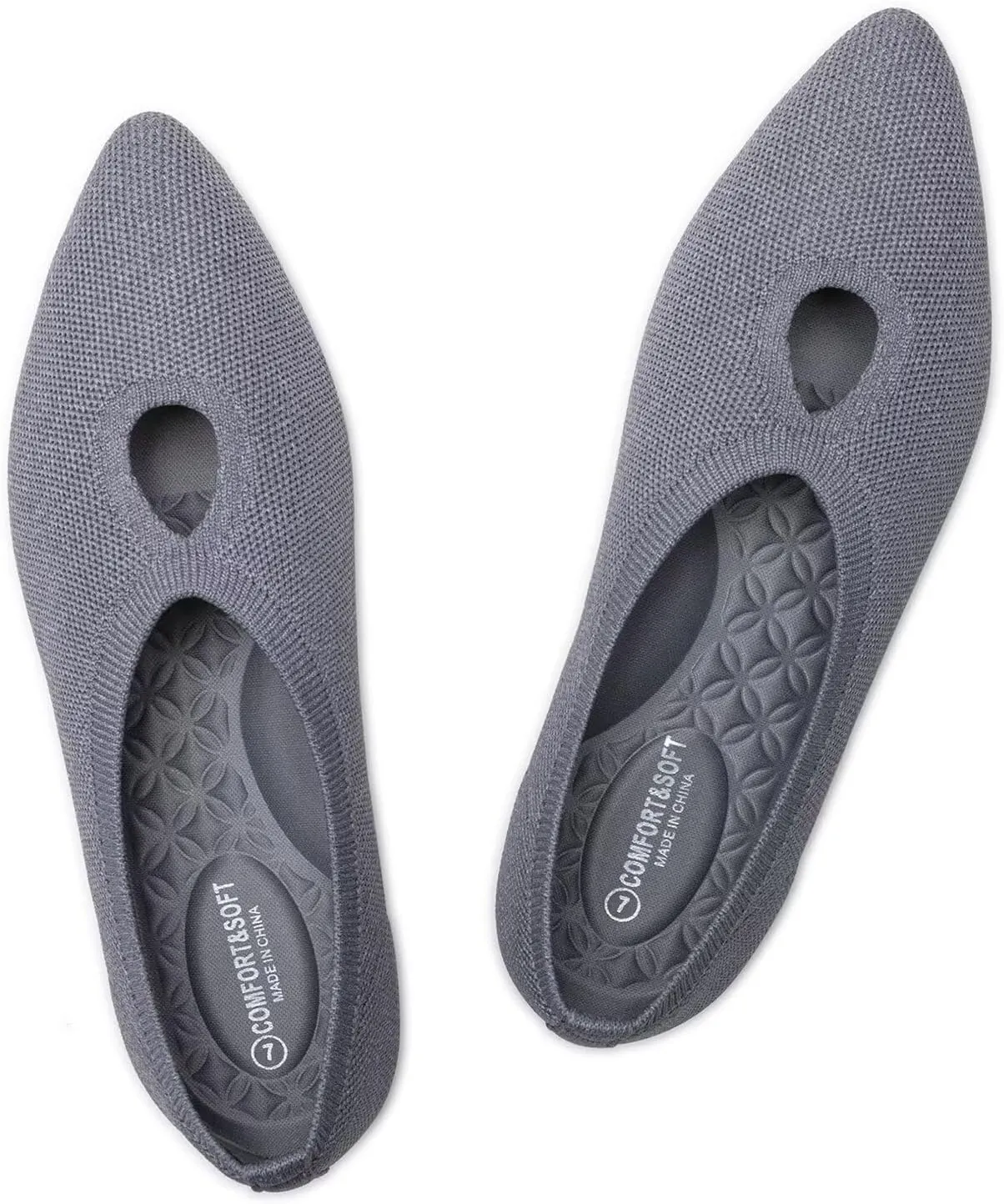 Frank Mully Women's Ballet Flats Teardrop Upper Pointed Toe Lightweight Flats for Women Comfortable Slip on Flats for Work Wedding Office