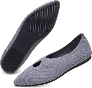 Frank Mully Women's Ballet Flats Teardrop Upper Pointed Toe Lightweight Flats for Women Comfortable Slip on Flats for Work Wedding Office