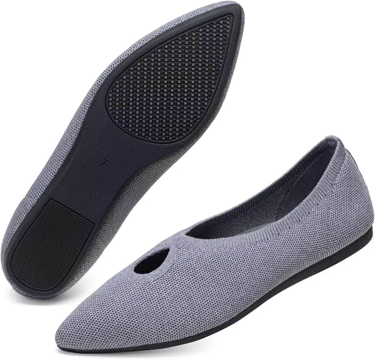 Frank Mully Women's Ballet Flats Teardrop Upper Pointed Toe Lightweight Flats for Women Comfortable Slip on Flats for Work Wedding Office
