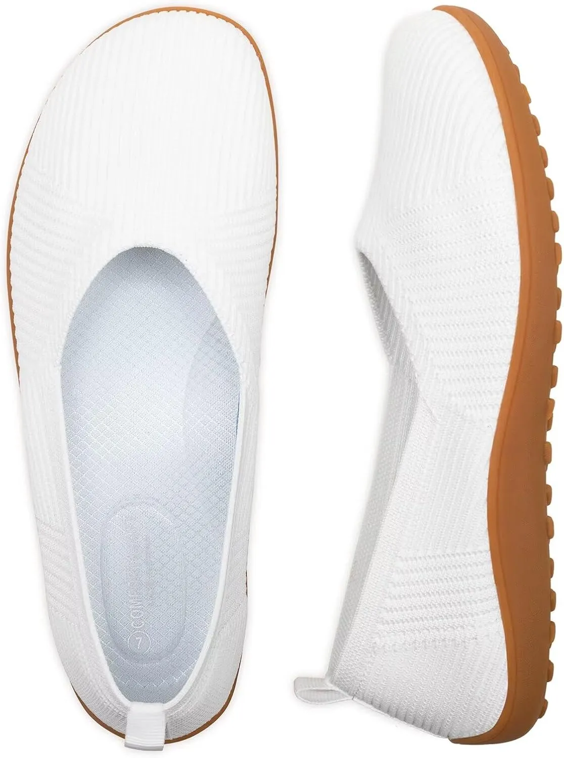 Frank Mully Womens Flat Shoes Wide Toe Box Knitted Flats Comfort Wide Width Walking Flats