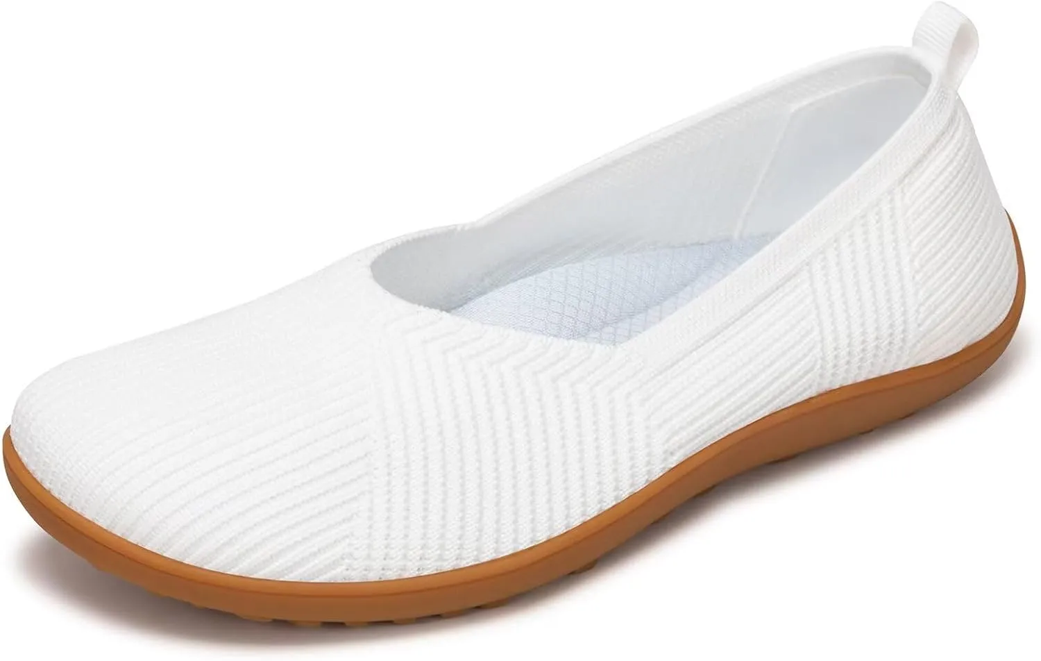 Frank Mully Womens Flat Shoes Wide Toe Box Knitted Flats Comfort Wide Width Walking Flats