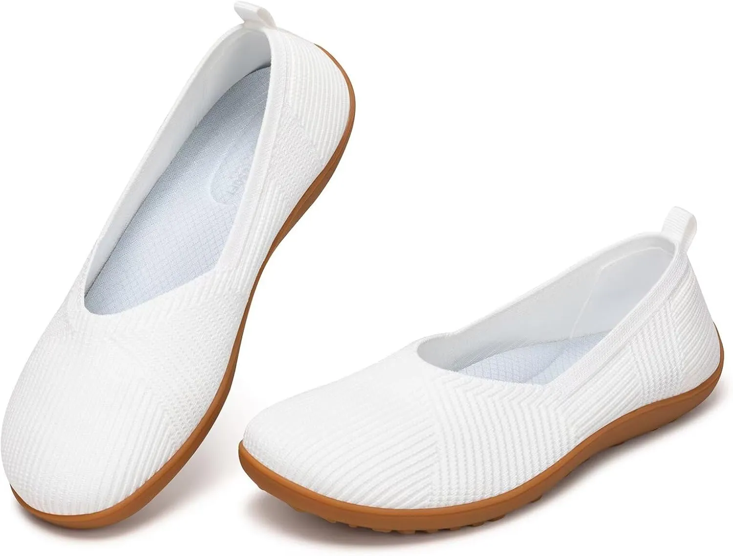Frank Mully Womens Flat Shoes Wide Toe Box Knitted Flats Comfort Wide Width Walking Flats