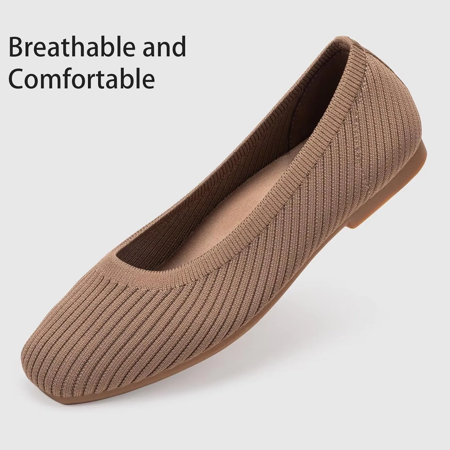 Frank Mully Women's Flats Square Toe Flats Comfortable Slip on Washable Ballet Flats Shoes for Women Dressy Work