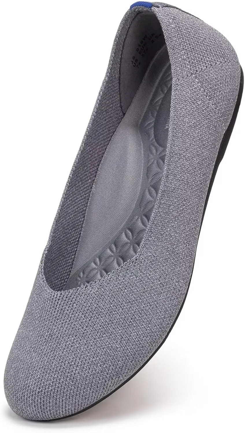 Frank Mully Women's Wide Width Flats Ballet Flats Round Toe Knit Flat Shoes with Arch Support Wide Toe Box
