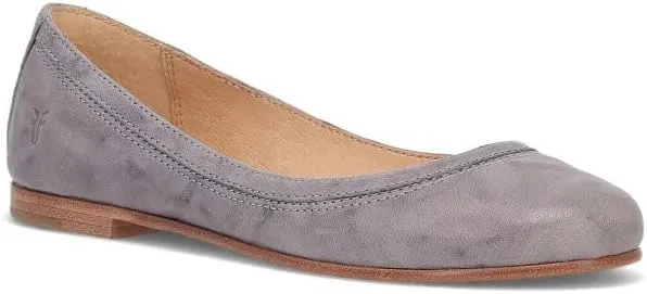 Frye Carson Ballet Flats for Women Featuring Premium Tumbled Leather with Leather Lining and Leather Outsole – 3/8" Heel