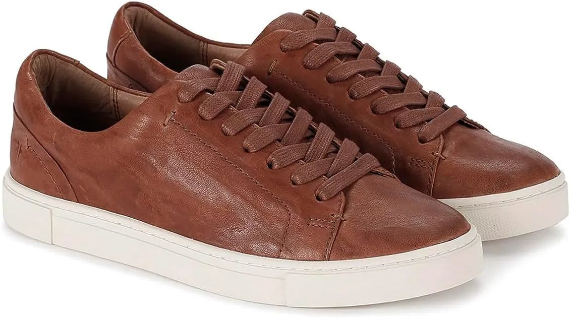 Frye Ivy Low Lace Sneakers for Women Crafted from Soft, Vintage Italian Leather with Removable Molded Footbed, Leather Lining, and Contrast White Rubber Outsoles