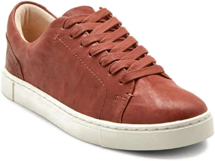 Frye Ivy Low Lace Sneakers for Women Crafted from Soft, Vintage Italian Leather with Removable Molded Footbed, Leather Lining, and Contrast White Rubber Outsoles