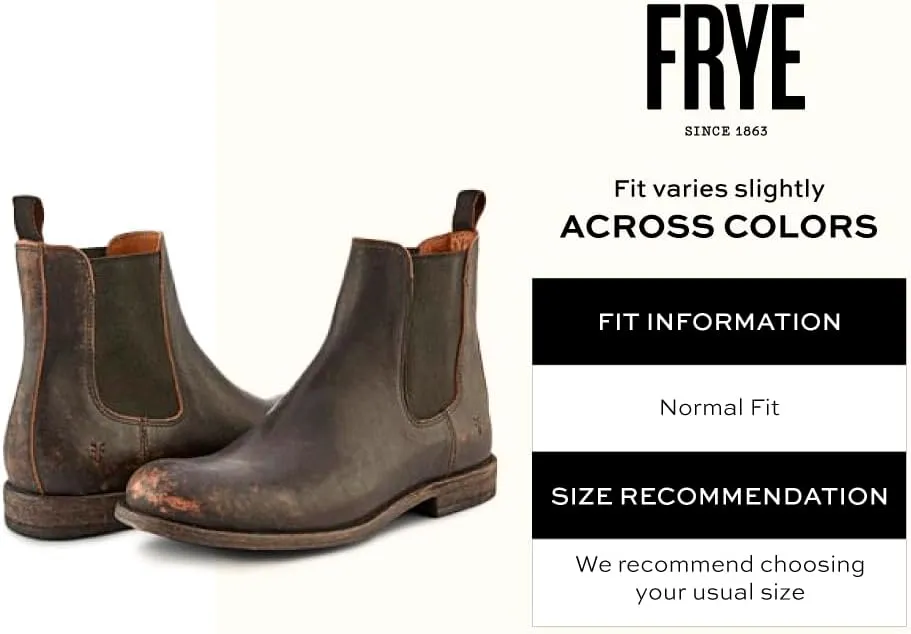 Frye Tyler Chelsea Boots for Men Designed with Flexible Blake Construction and Elasticated Side Panels, Comfort Footbed and Full Leather Lining – 6” Shaft Height