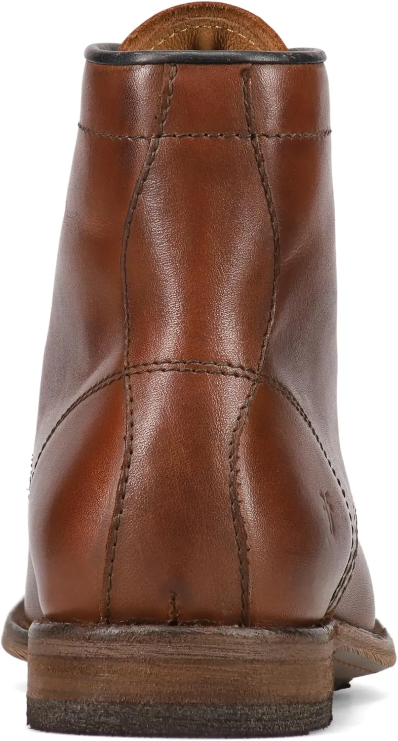 Frye Tyler Lace Up Boots for Men Crafted from Soft Vintage Leather with Blake Construction, Burnished Toe and Heel, and Rubber Inserts on Leather Soles – 5 ¾” Shaft Height