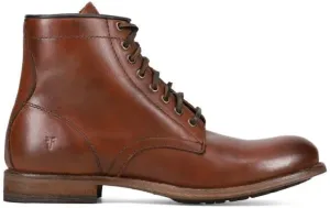 Frye Tyler Lace Up Boots for Men Crafted from Soft Vintage Leather with Blake Construction, Burnished Toe and Heel, and Rubber Inserts on Leather Soles – 5 ¾” Shaft Height