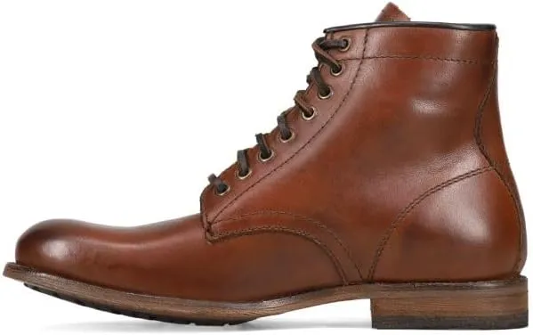 Frye Tyler Lace Up Boots for Men Crafted from Soft Vintage Leather with Blake Construction, Burnished Toe and Heel, and Rubber Inserts on Leather Soles – 5 ¾” Shaft Height