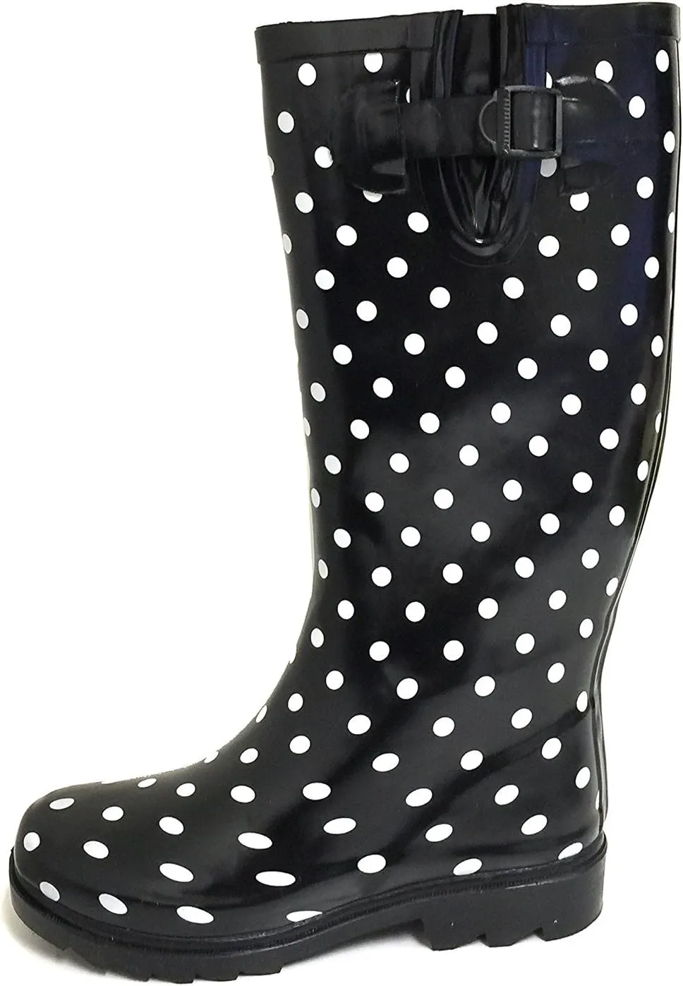 G4U Women's Rain Boots Multiple Styles Color Mid Calf Wellies Buckle Fashion Rubber Knee High Snow Shoes