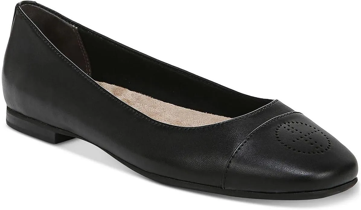 Giani Bernini Womens Aerinn Leather Slip On Ballet Flats Black 6 Medium (B,M)