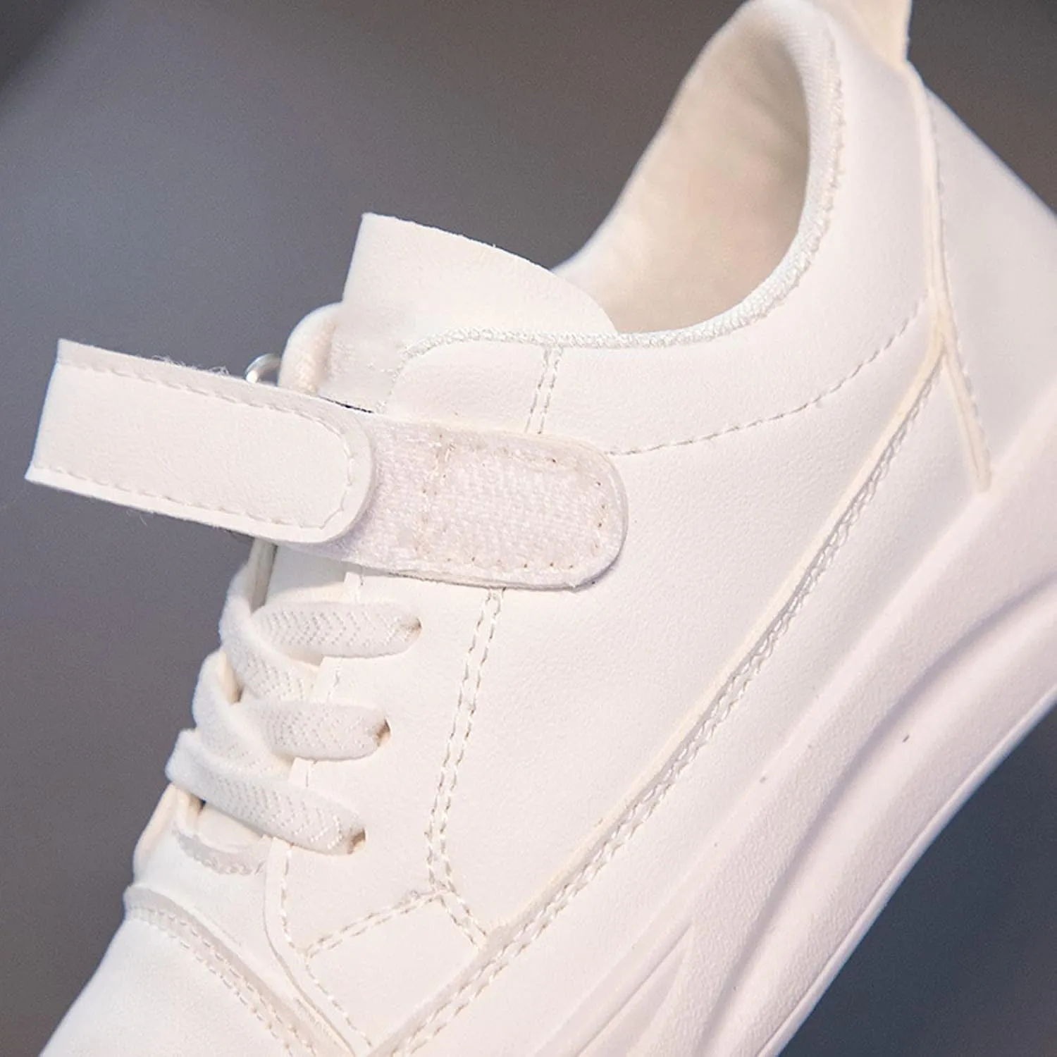 Girls Boys PU Leather Casual Sneakers Kids Tennis School Casual Walking Rubber Sole Non Slip Flat Shoes for Little Kid