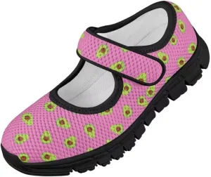 Girls Mary Jane Sneakers Cute Slip On School Dress Up Flats Shoes Anti-Slip with Magic Sticker