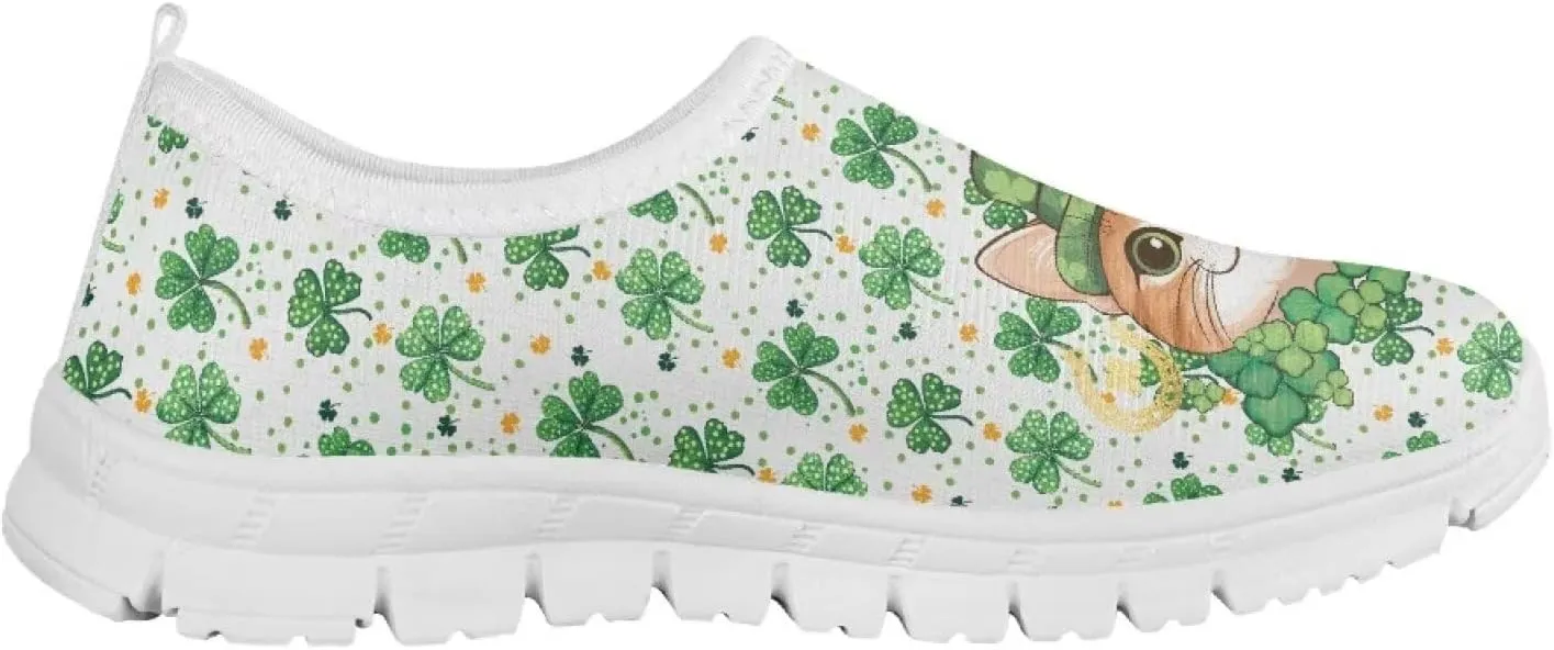 Girls Tennis Slip On Shoes St. Patrick's Day Gift for Kids Casual Shoes