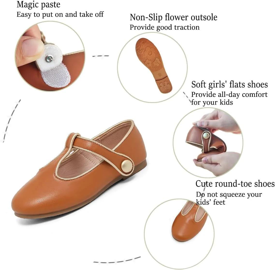 Girls Toddler Dress Shoes Ballet Mary Jane Flats for Baby Little Kids Girl