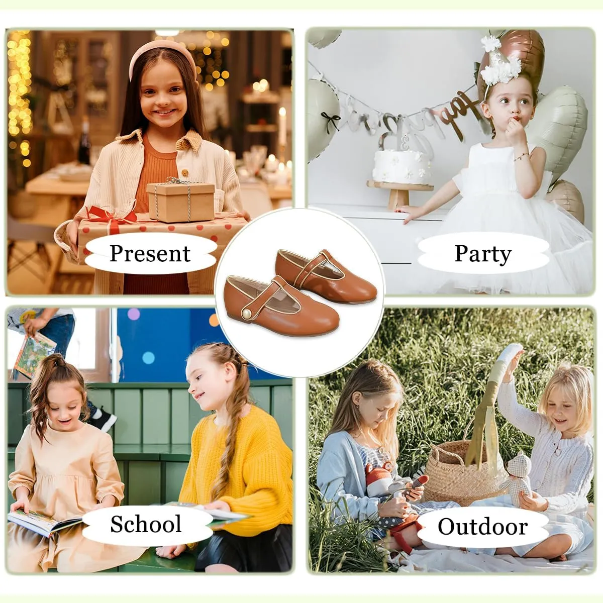 Girls Toddler Dress Shoes Ballet Mary Jane Flats for Baby Little Kids Girl