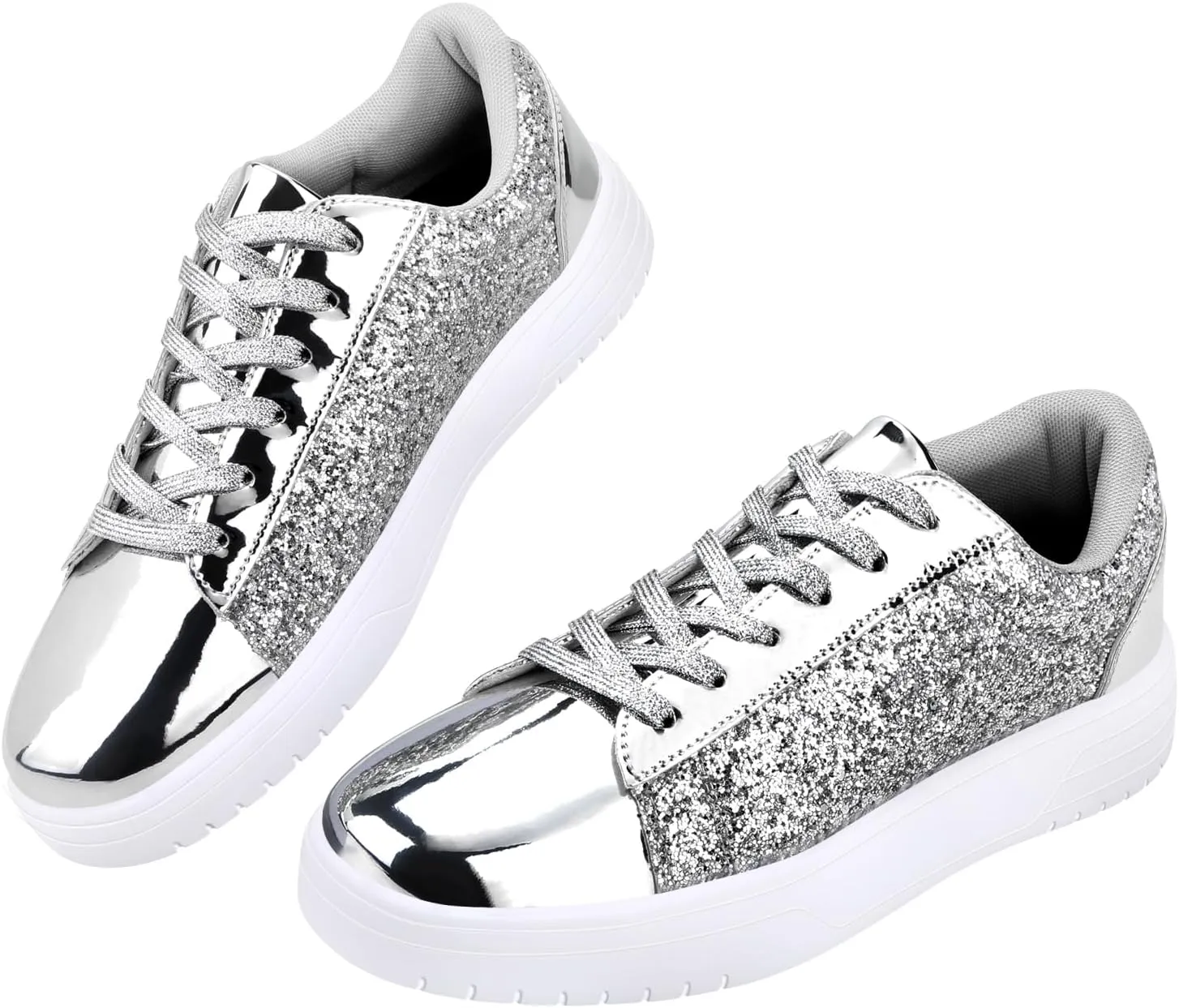 Glitter Sneakers for Women - Sparkly Bling Sequin Sneakers for Wedding, Party & Casual Wear
