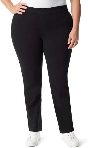 Gloria Vanderbilt Women's Pull on Trouser 4 Pocket Mid Rise Straight Leg Pant Plus