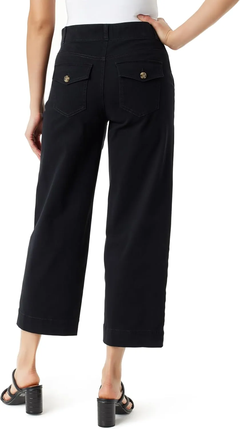 Gloria Vanderbilt Women's Shape Effect Pull on High Rise Wide Leg Crop Standard