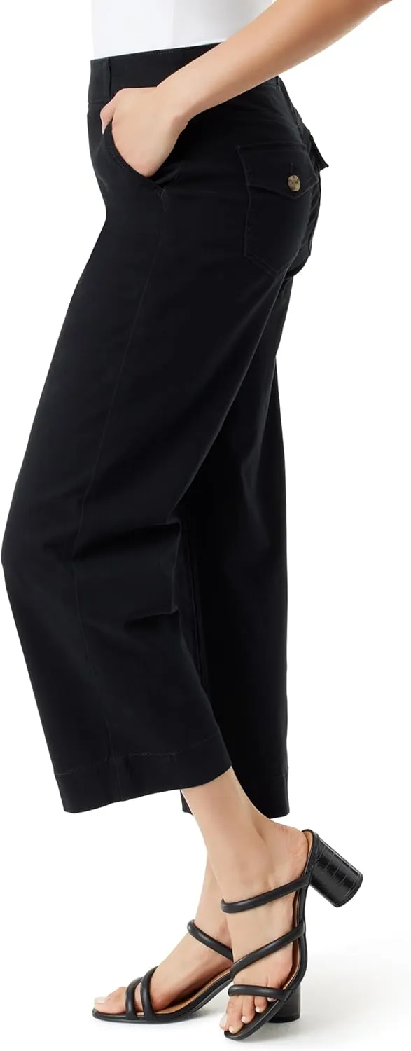 Gloria Vanderbilt Women's Shape Effect Pull on High Rise Wide Leg Crop Standard