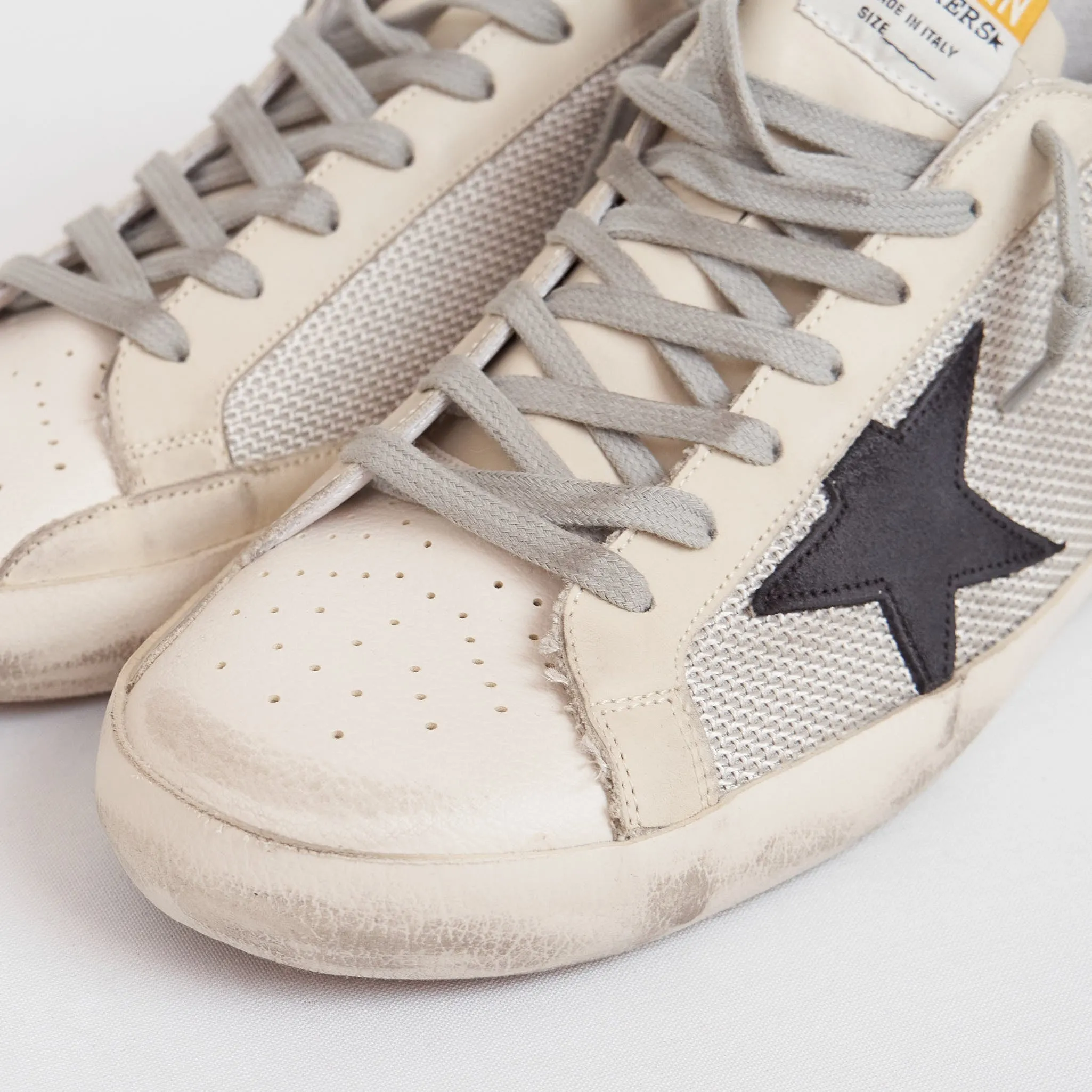 Golden Goose Superstar White Strukture Black Sneakers