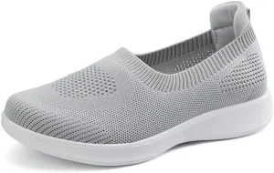 GOSPT Women's Slip on Sock Sneakers Lightweight Elastic Knit Mesh Shoes Comfort Flats