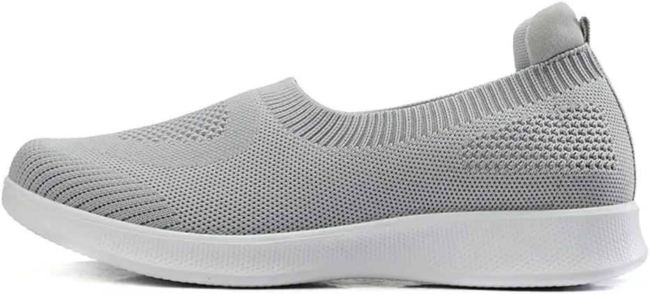 GOSPT Women's Slip on Sock Sneakers Lightweight Elastic Knit Mesh Shoes Comfort Flats