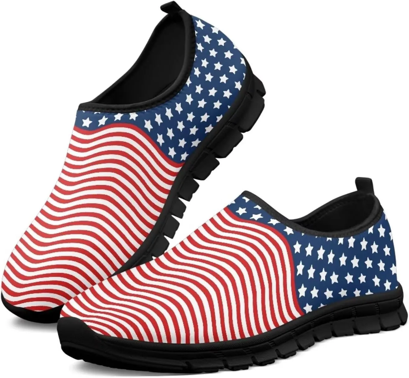 GOSTONG Sneakers for Women Comfort Soft Non Slip Outdoor Running Sneakers Casual Slip-on Home Walking Loafers Black US 5.5-11.5