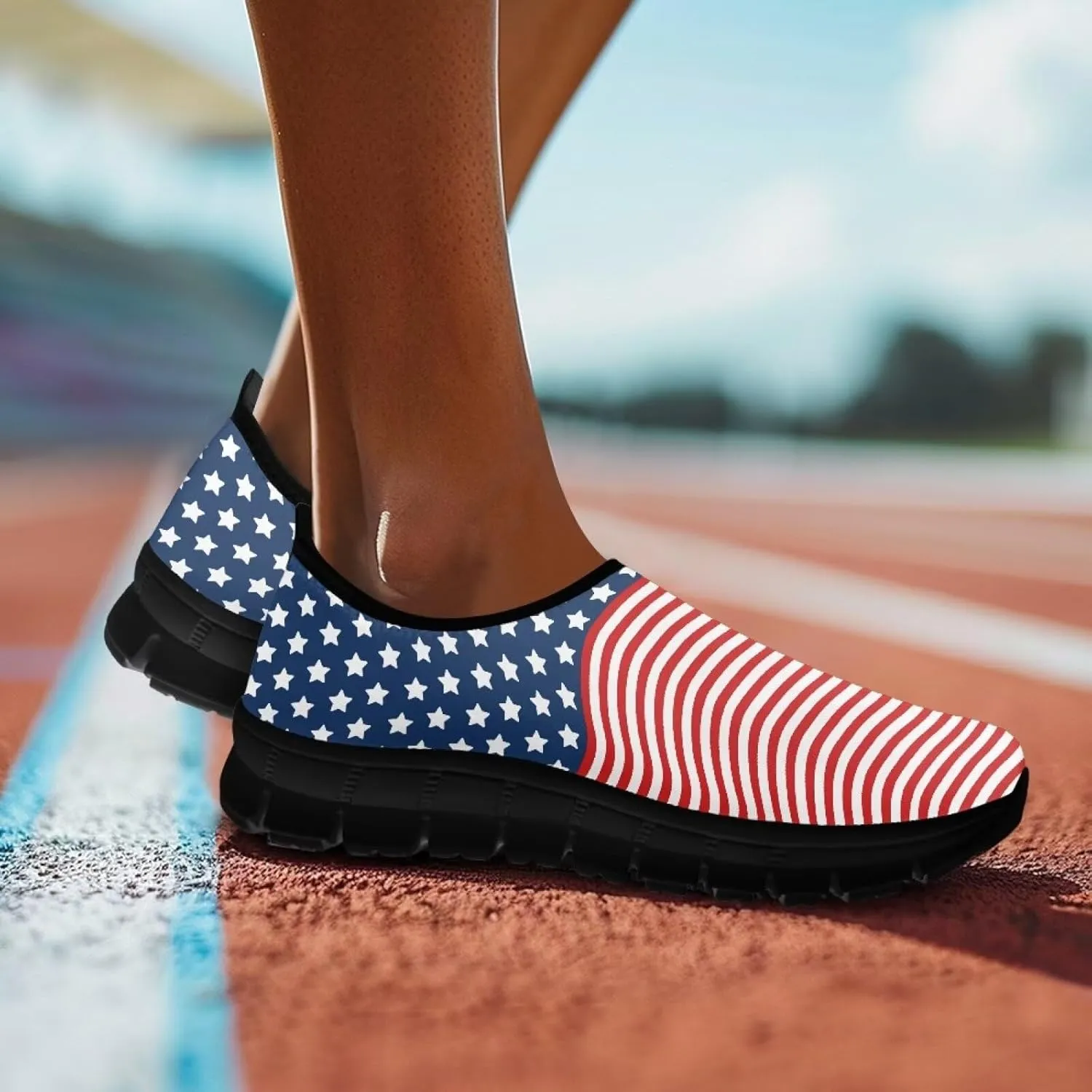 GOSTONG Sneakers for Women Comfort Soft Non Slip Outdoor Running Sneakers Casual Slip-on Home Walking Loafers Black US 5.5-11.5