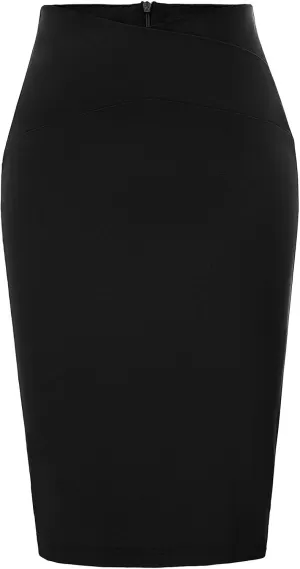 GRACE KARIN Skirts for Women High Waist Knee Length Stretch Bodycon Pencil Wedding Guest Work Skirt
