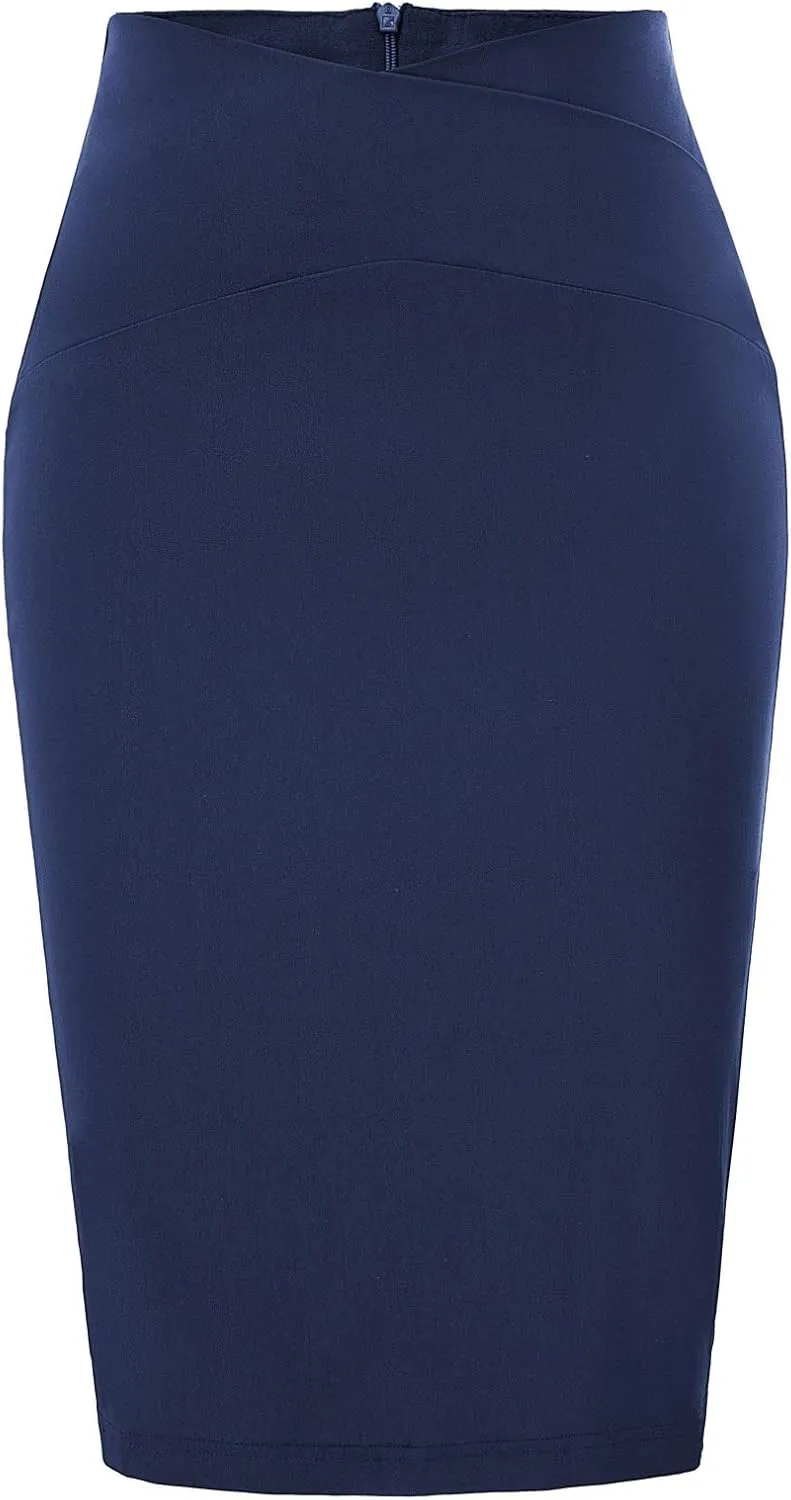 GRACE KARIN Skirts for Women High Waist Knee Length Stretch Bodycon Pencil Wedding Guest Work Skirt