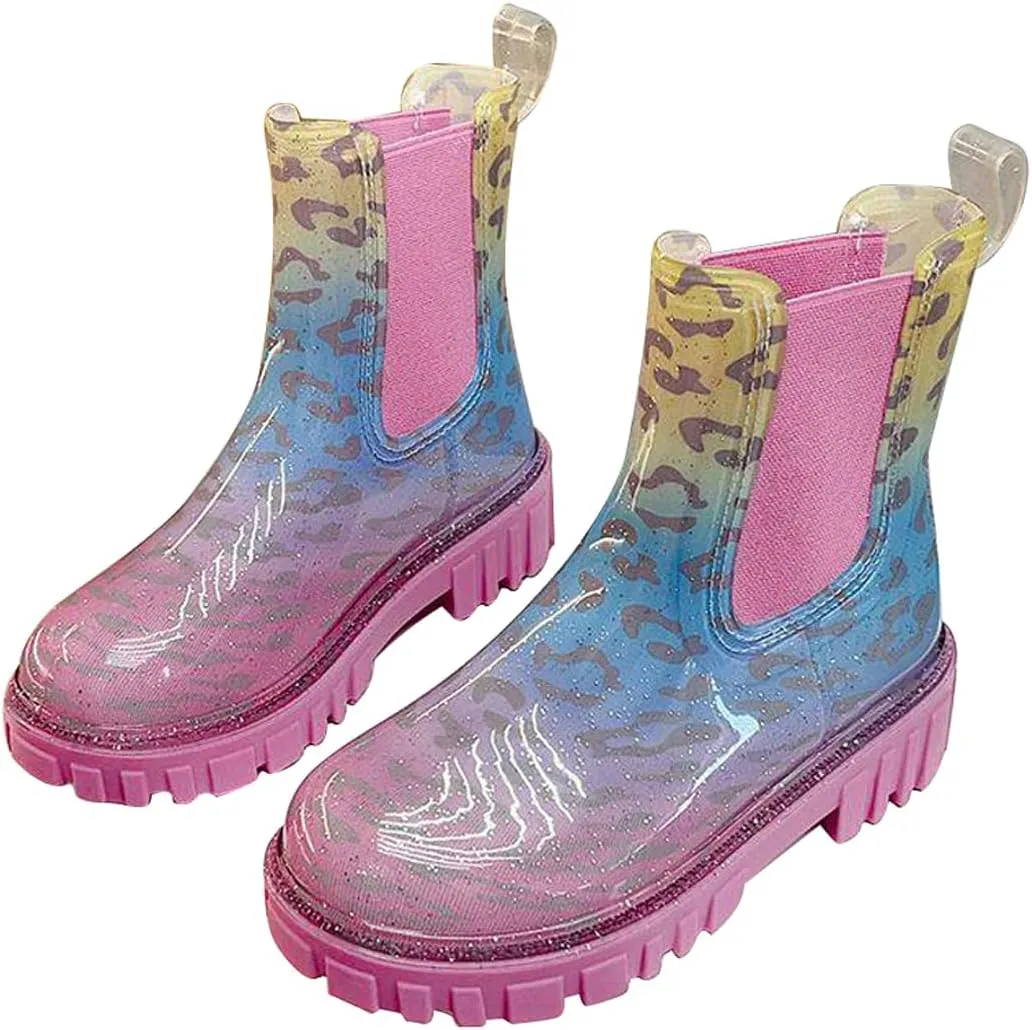 Harssidanzar Womens Ankle Rain Boots Waterproof Chelsea Boots,Anti-Slipping Rainboots and Garden Shoes for Ladies with Comfortable Insoles HL211US