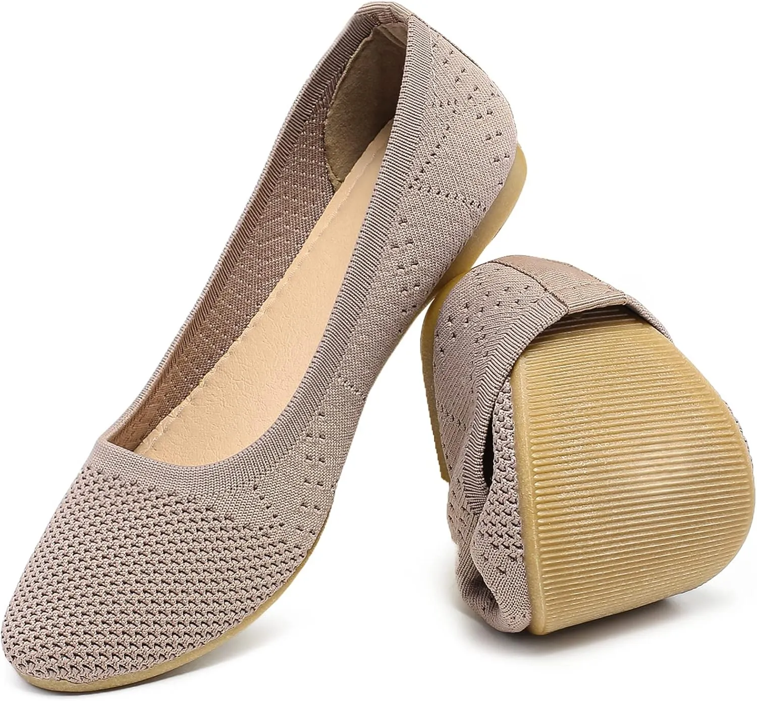 HEAWISH Comfortable Round Toe Flats Shoes Women, Slip On Ballet Flats for Women, Casual Women's Flats for Walking