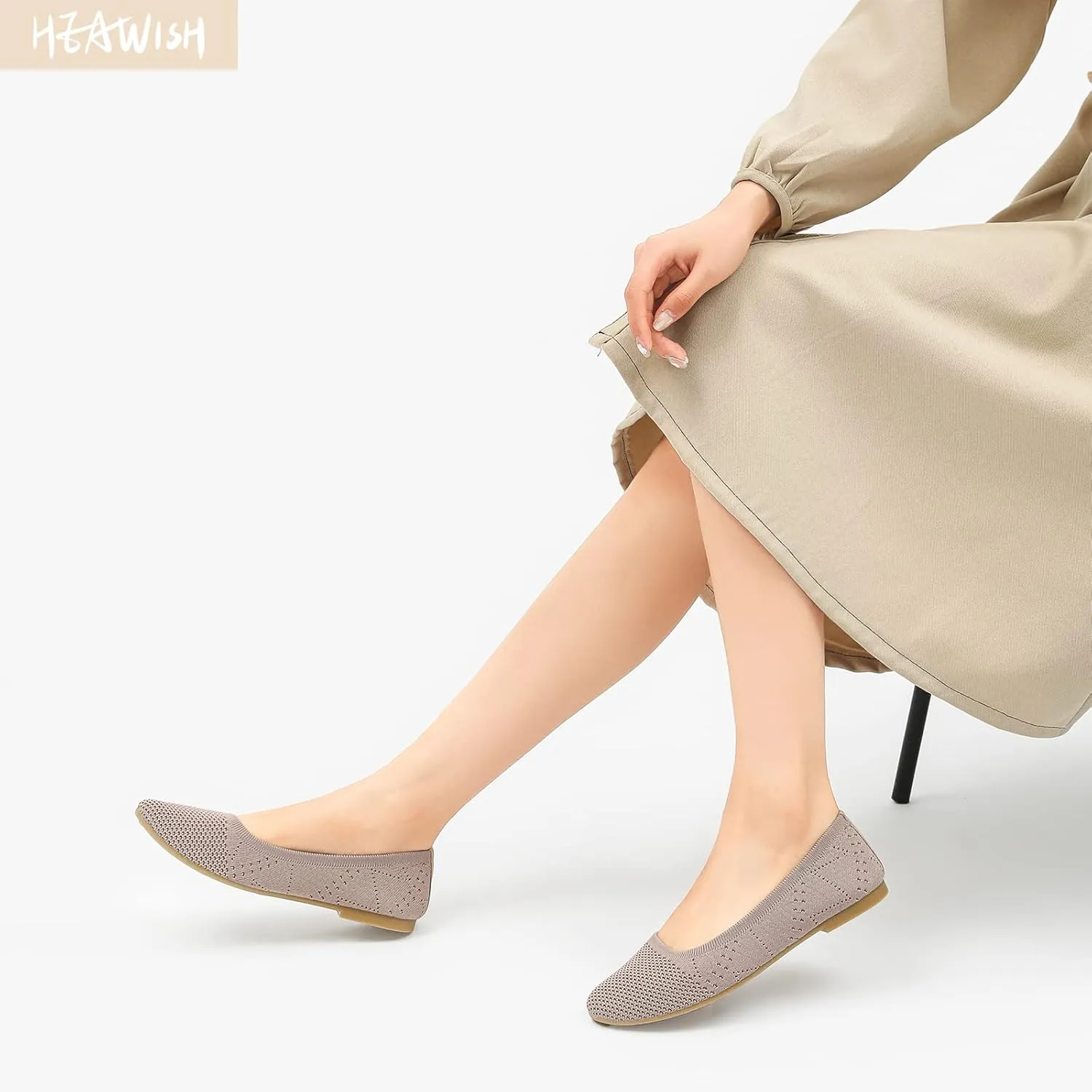 HEAWISH Comfortable Round Toe Flats Shoes Women, Slip On Ballet Flats for Women, Casual Women's Flats for Walking
