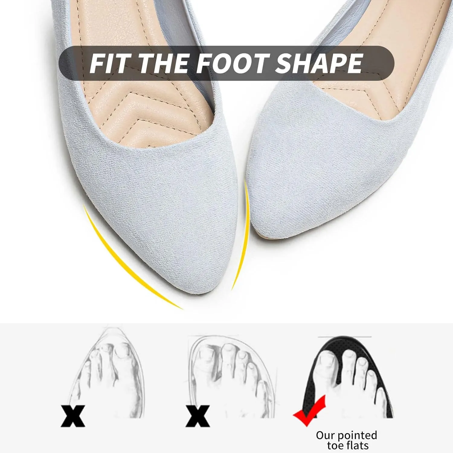 HEAWISH Women’s Black Flats Shoes Comfortable Suede Pointed Toe Slip On Casual Ballet Flats Dress Shoes Nude Flats