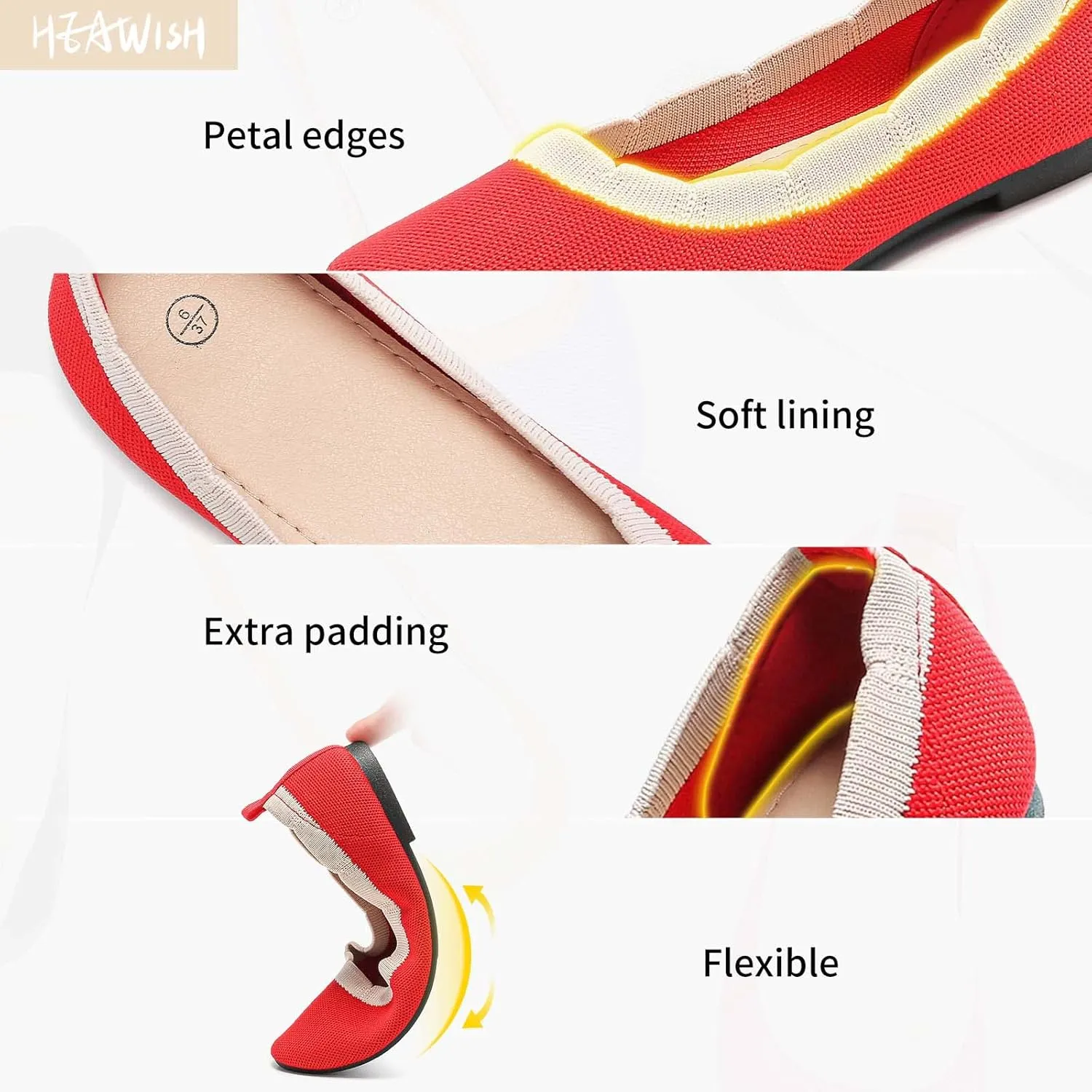 HEAWISH Women's Floral Collar Flats