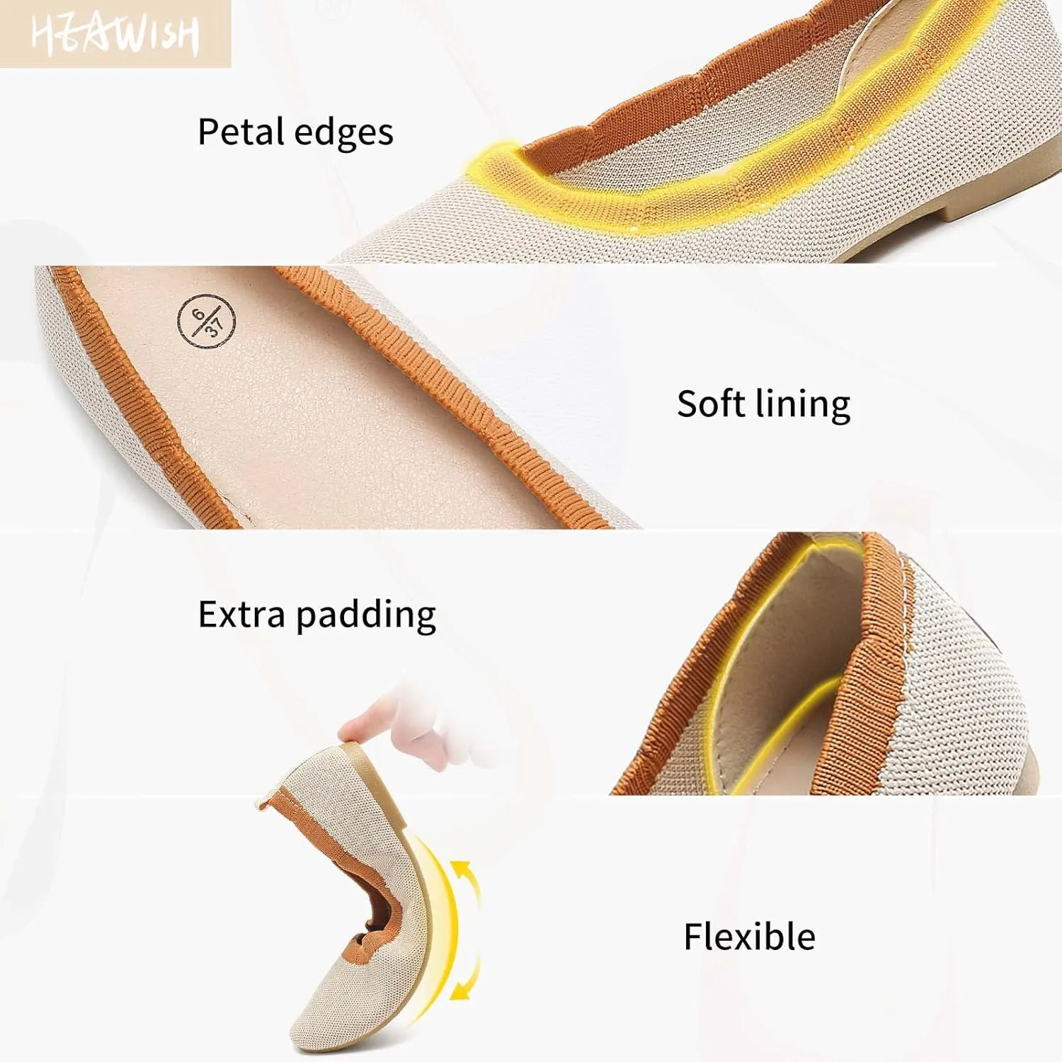 HEAWISH Women's Floral Collar Flats