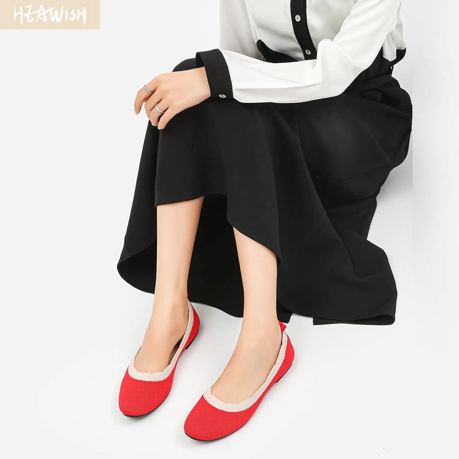 HEAWISH Women's Floral Collar Flats
