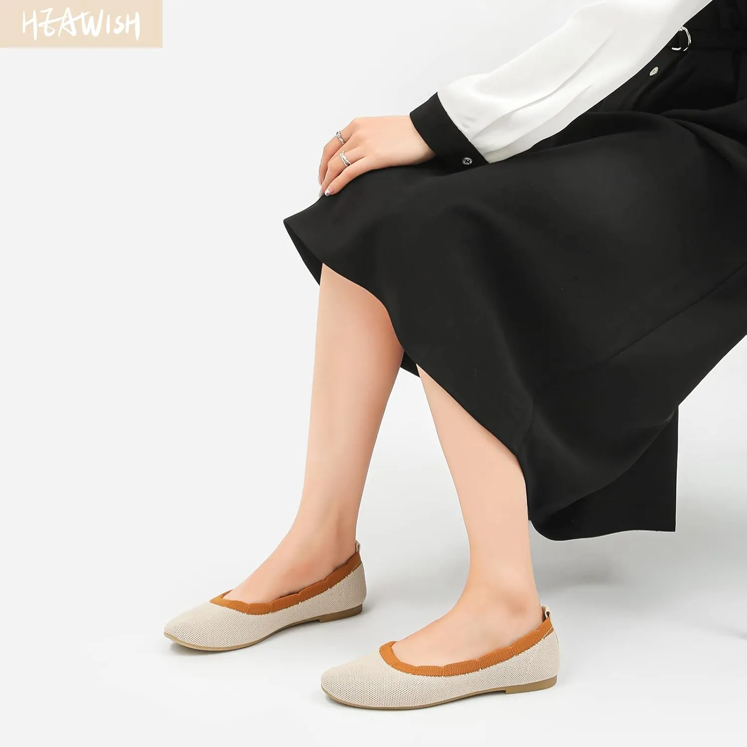 HEAWISH Women's Floral Collar Flats