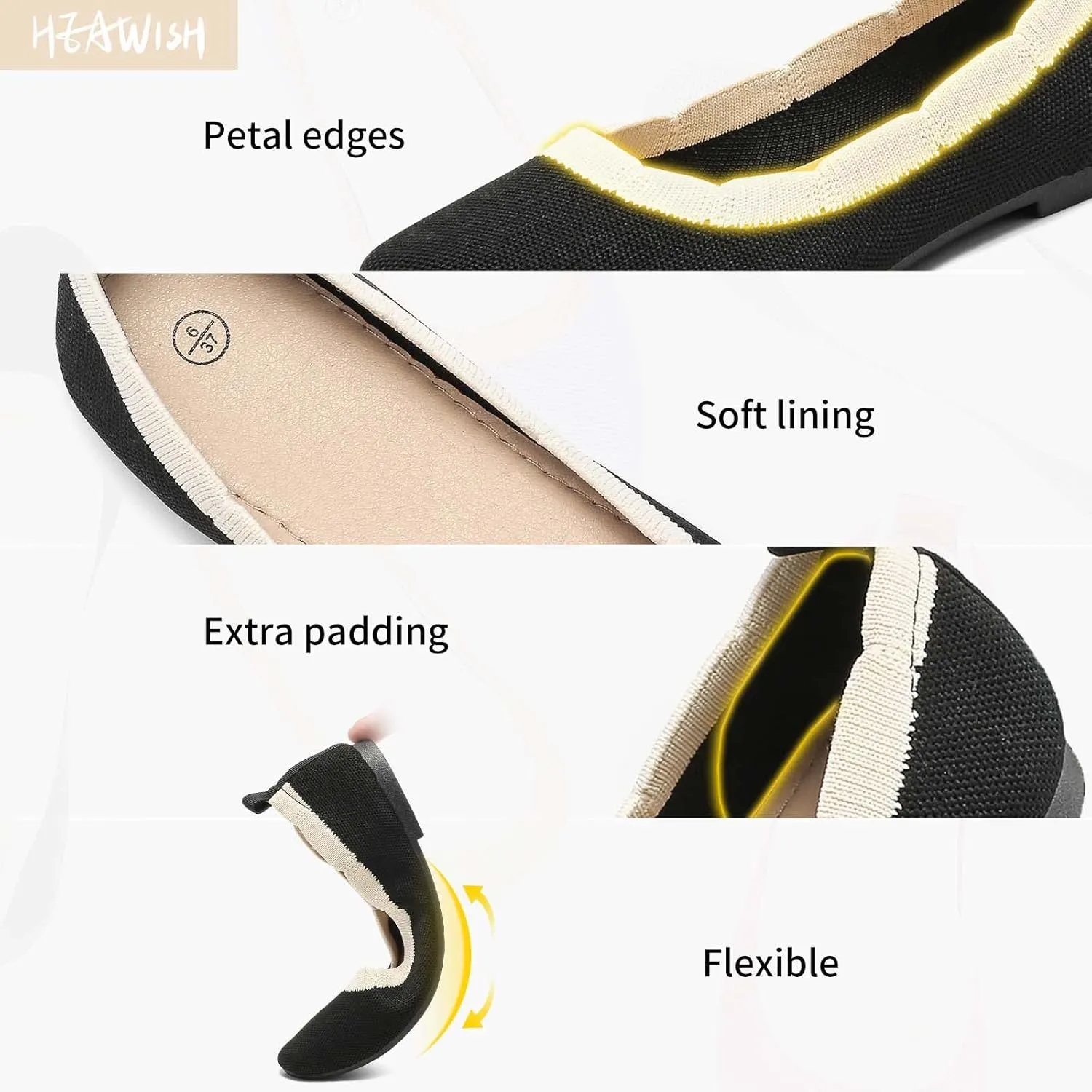 HEAWISH Women's Floral Collar Flats