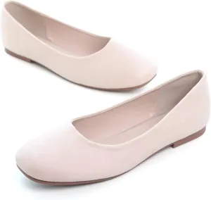 Hee grand Square Toe Ballet Flats for Women Rhinestones Chains Black Suede Dress Shoes Comfort Slip-On Loafers