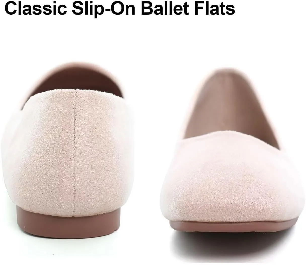 Hee grand Square Toe Ballet Flats for Women Rhinestones Chains Black Suede Dress Shoes Comfort Slip-On Loafers