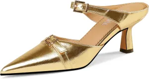 Heeled Sandals for Women Pointed Closed Toe Kitten Heels Comfortable Backless Pumps