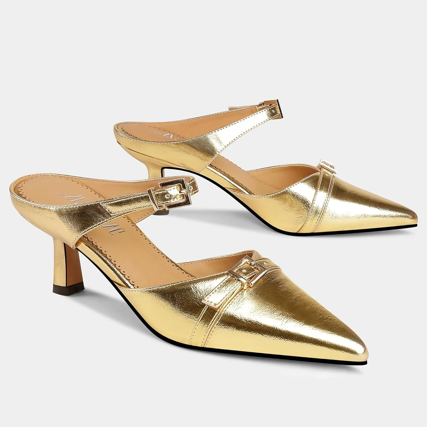 Heeled Sandals for Women Pointed Closed Toe Kitten Heels Comfortable Backless Pumps