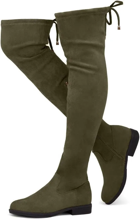 Herstyle Secret Obsession Women's Over the Knee Boots Thigh High Stack Heel Long Stretch Fall Riding Boots