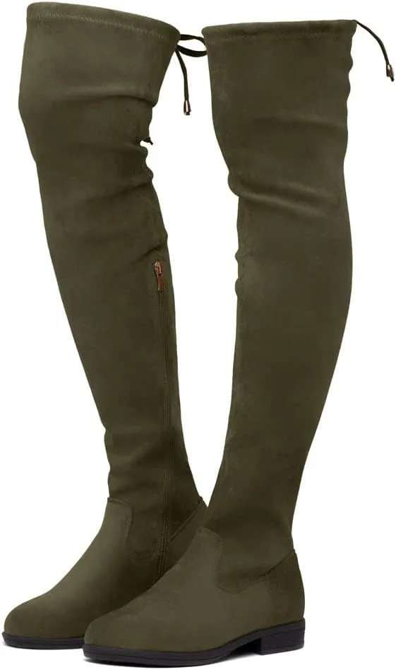 Herstyle Secret Obsession Women's Over the Knee Boots Thigh High Stack Heel Long Stretch Fall Riding Boots