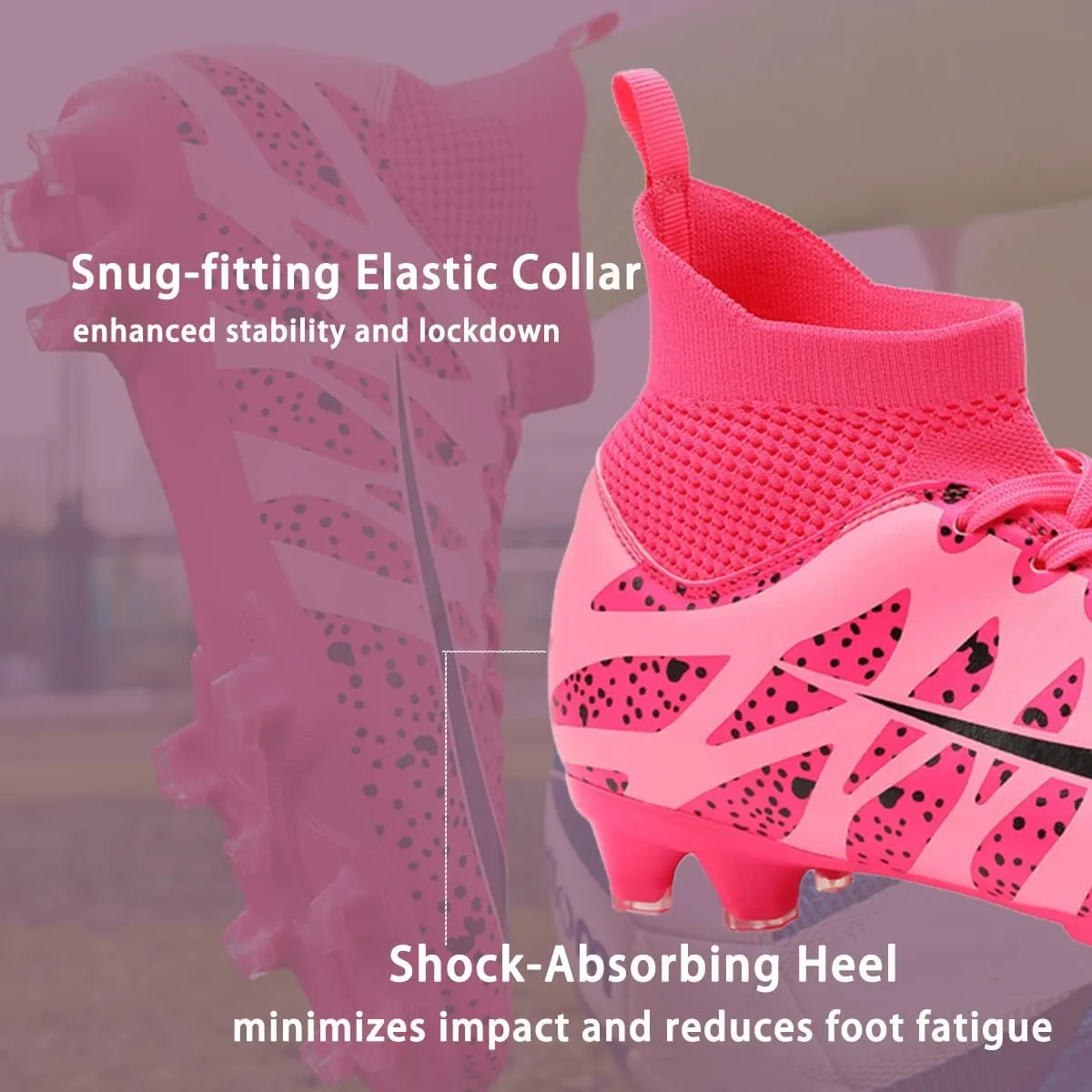HESBITEUL Soccer Cleats for Mens Womens Youth FG Football Boots Outdoor Breathable Training Sneaker Shoes