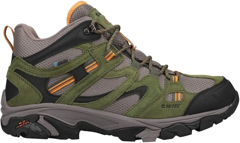 HI-TEC Mens Ht Ravus Mid Wp Lace Up Hiking Hiking Casual Boots Ankle - Green, Grey - Size 15 M